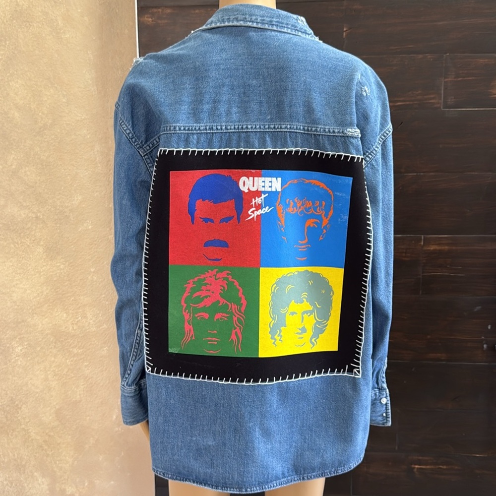 Upcycled H&M (Queen) Distressed Denim Shacket Small